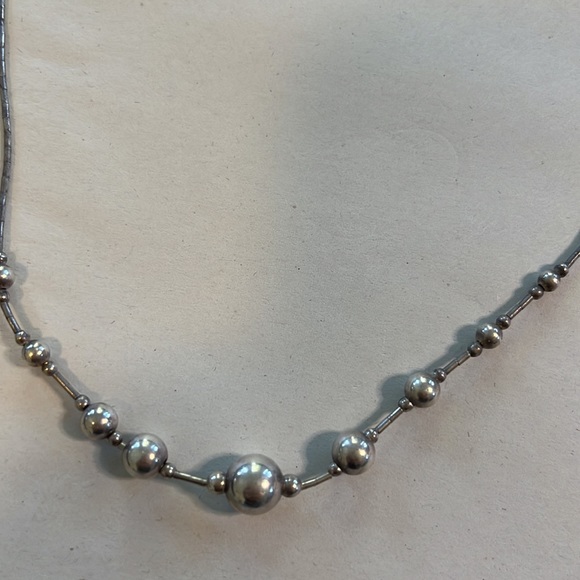 Sterling silver 925  beads necklace 16” - Picture 7 of 7